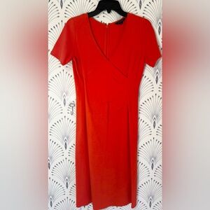 Lands End| orange midi dress
